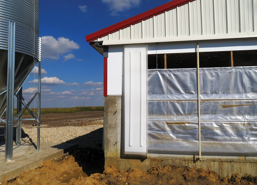 Rotomolded Curtain Pocket on Hog Confinement Building