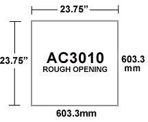 AC3010-actuated-inlet-rough-opening AC3010 Actuated Ceiling Inlet Rough Opening