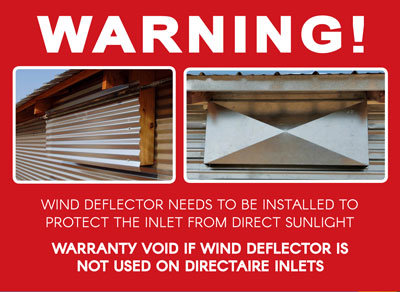 DirectAire Inlets Need a Wind Deflector